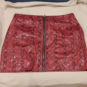 Snakeskin Pink Mini Skirt